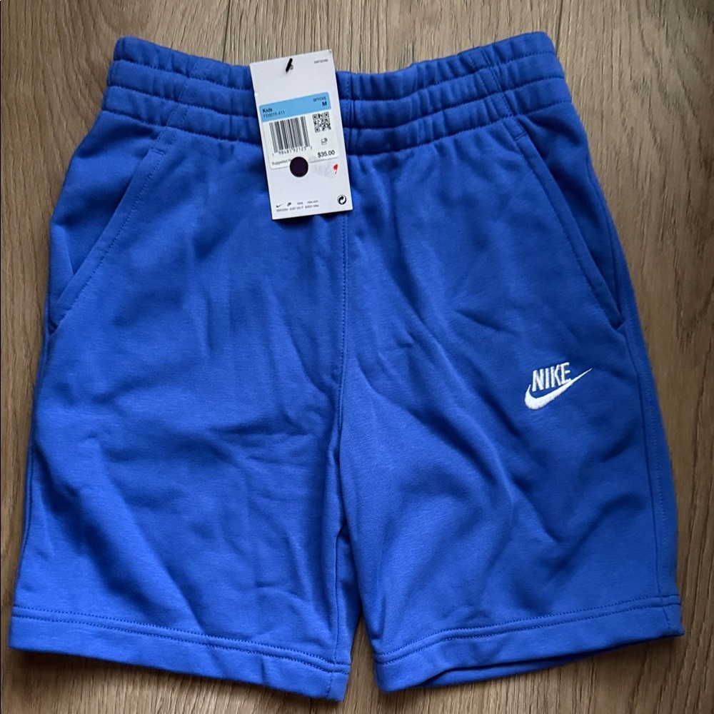 Nike Kids Royal Blue Athletic Shorts with White Logo - medium